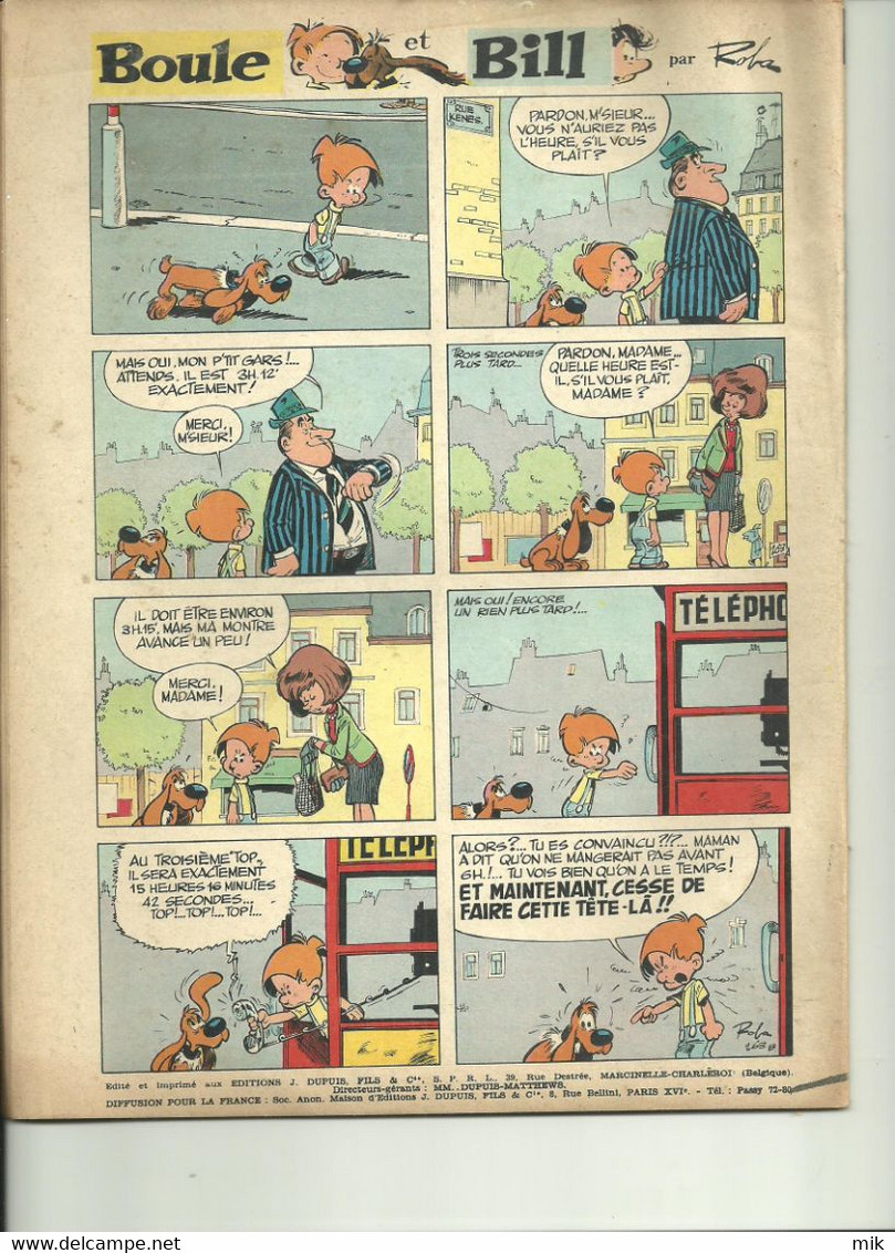 Lot de 4 Spirou de août et septembre 1965