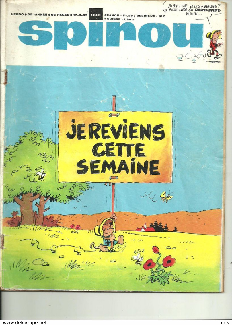 Lot De 3 Spirou De Mars Et Avril 1969 - Bücherpakete