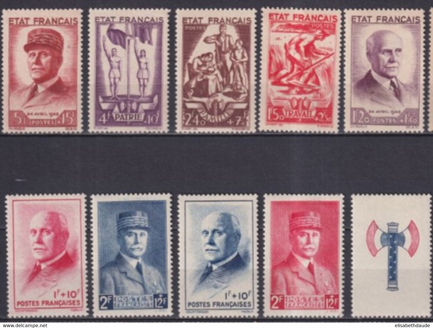 1943 - SERIES COMPLETES PETAIN - YVERT N°568/571 + 576/580 ** MNH - COTE = 122 EUR - Neufs