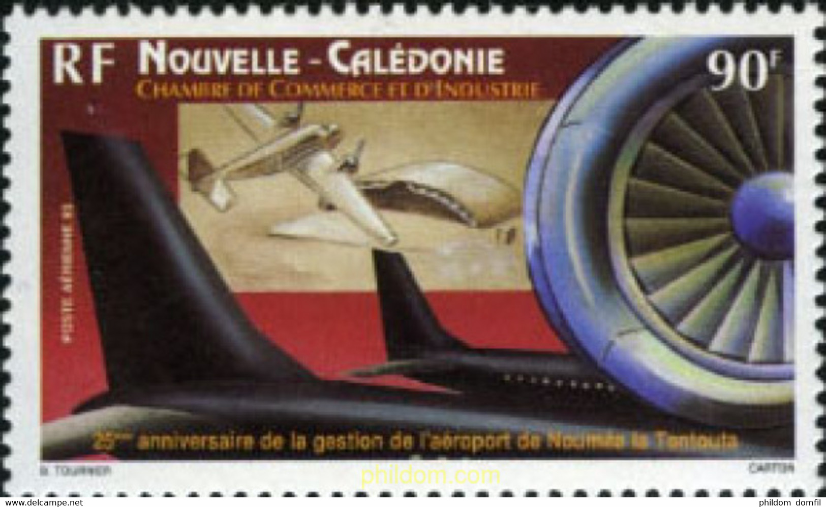 188242 MNH NUEVA CALEDONIA 1993 25 ANIVERSARIO DE LA GESTION DEL AEROPUERTO DE NOUMEA LA TONTOUTA - Oblitérés