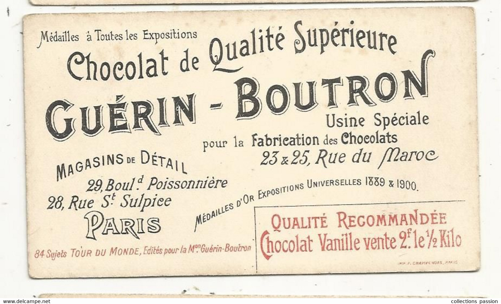 Chromo , Chocolat GUERIN-BOUTRON, Le Tour Du Monde En 84 étapes , TIMGAD Près De CONSTANTINE, 2 Scans - Guerin Boutron