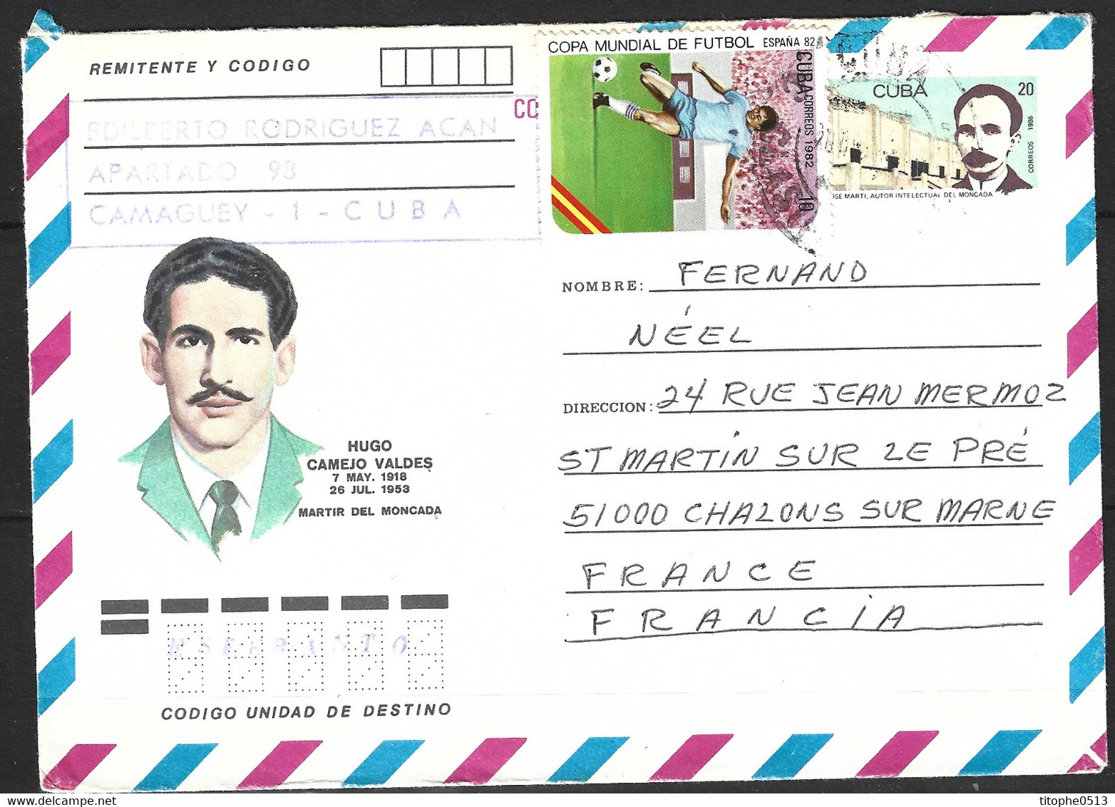 CUBA. Enveloppe Pré-timbrée De 1986. José Marti. - Ecrivains