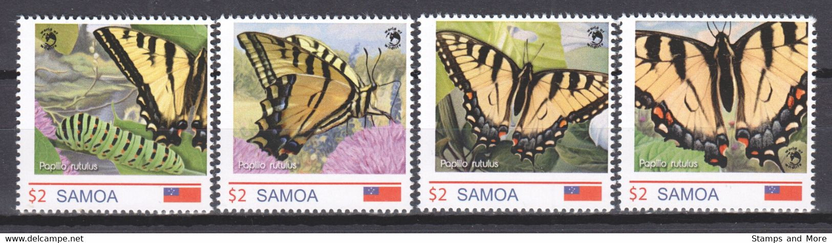 Samoa MNH Set WESTERN TIGER SWALLOWTAIL BUTTERFLY - Farfalle