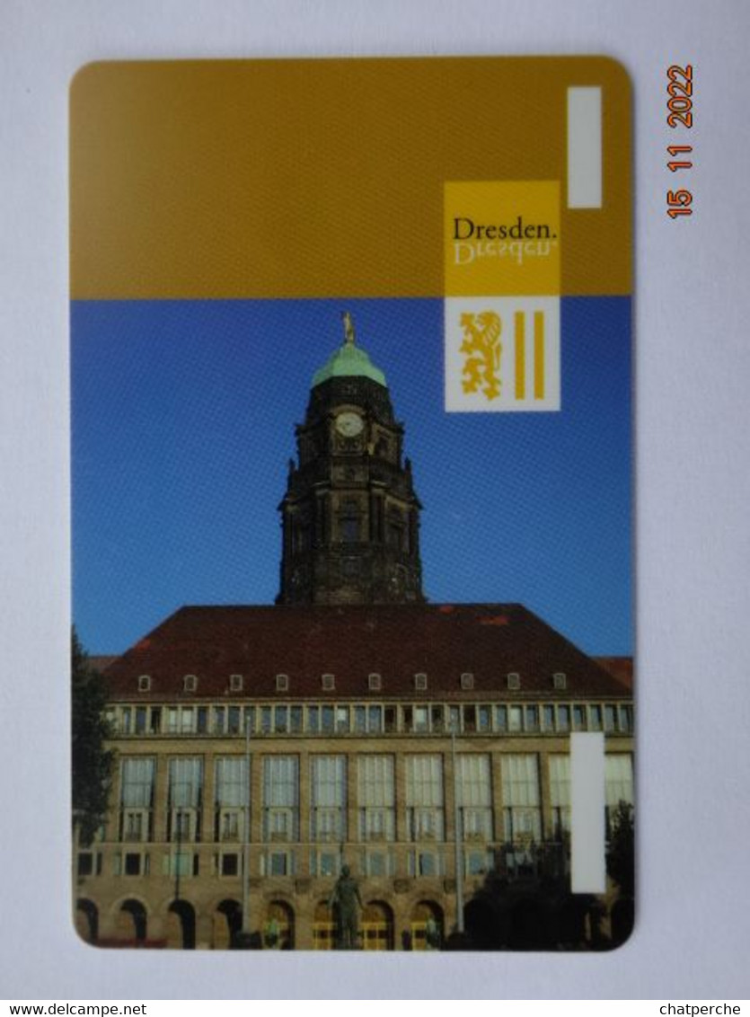 STATIONNEMENT ALLEMAGNE GERMANY DRESDE DRESDEN  CARTE A PUCE PREPAID CHIP CARD NO PIAF - Autres & Non Classés