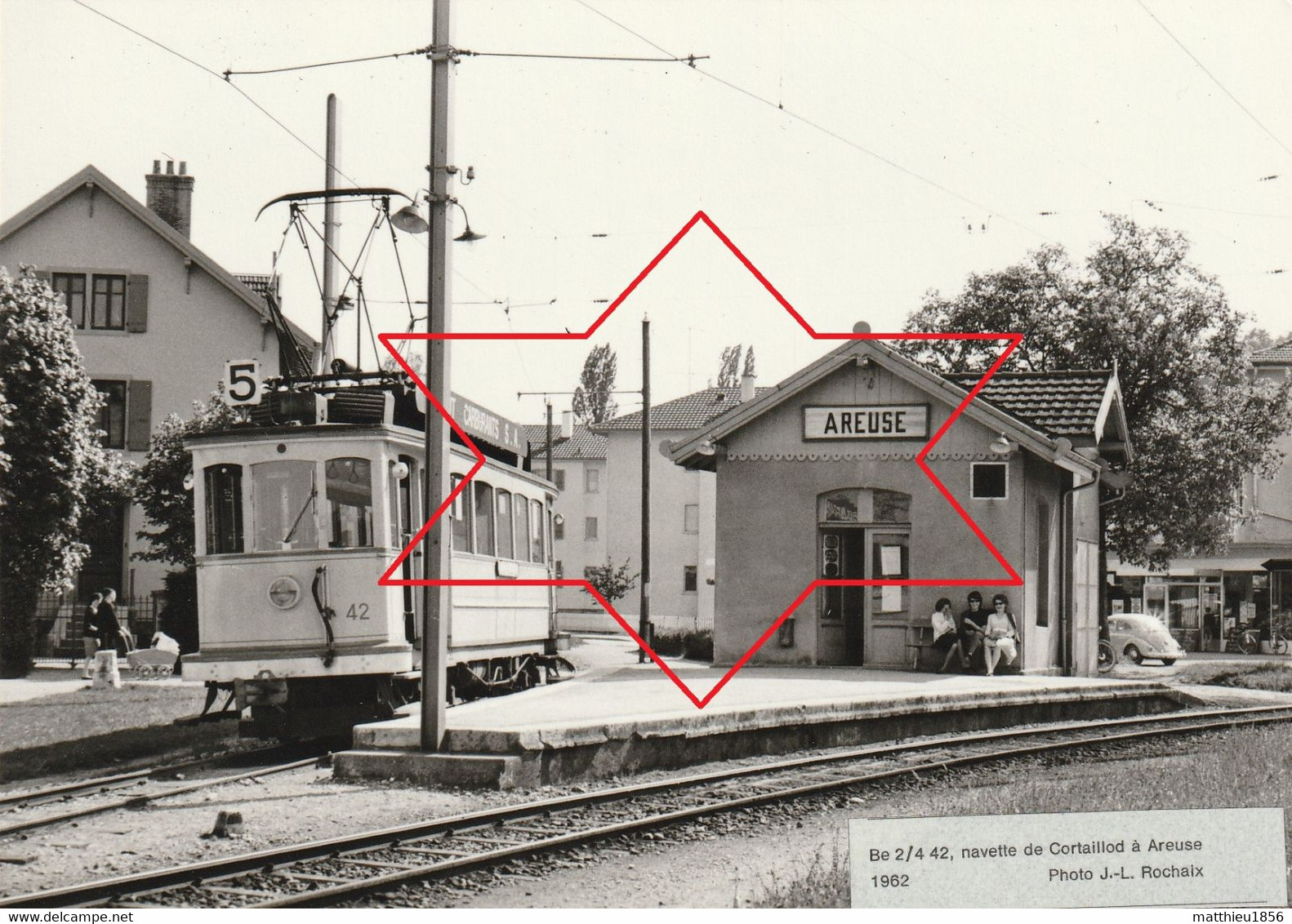 CPM 1962 AREUSE - Navette De Cortaillod, Be 2/4 42, Tramway, Gare (A79) - Cortaillod