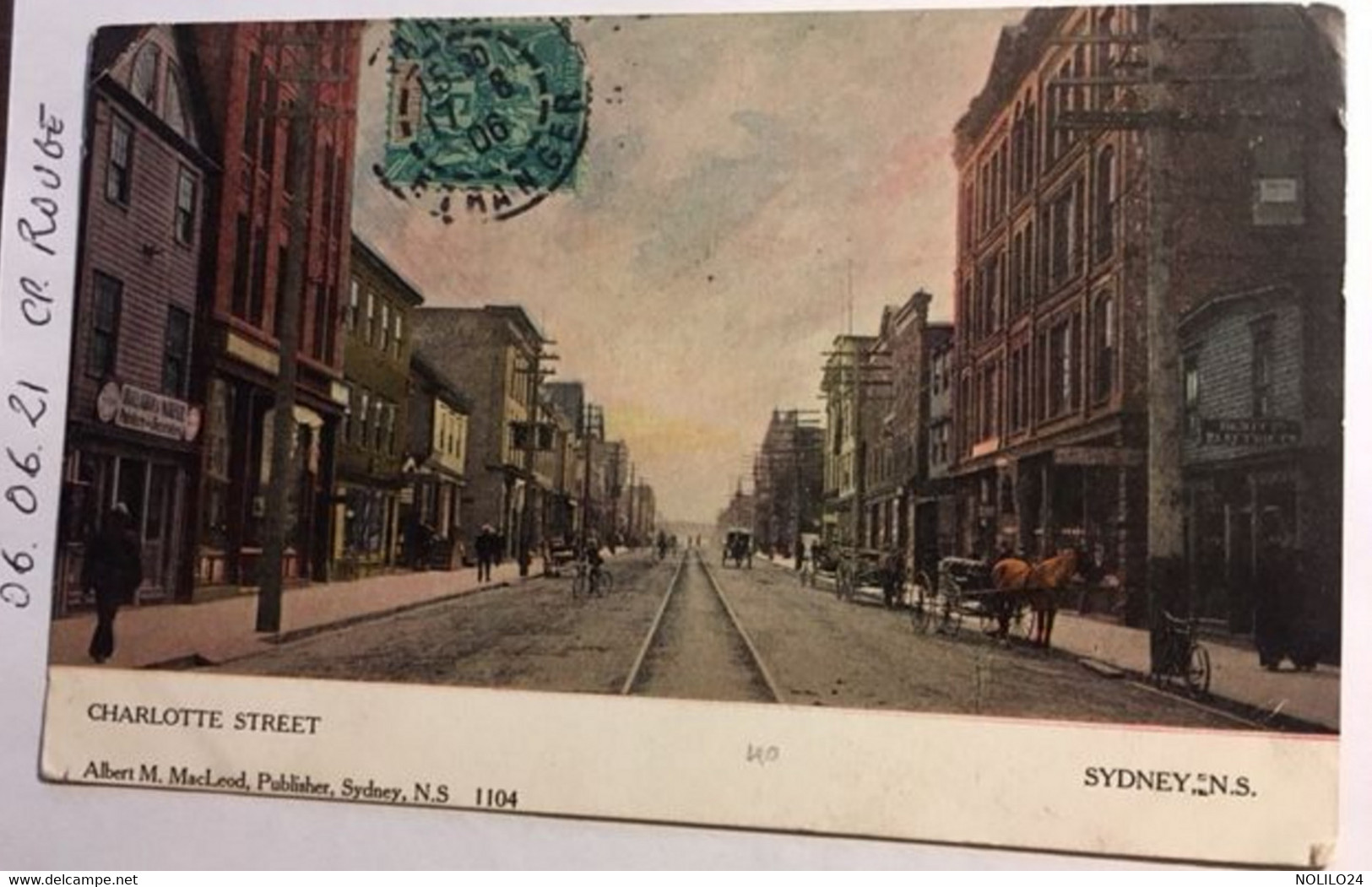 Cpa, écrite En 1906, Charlotte Street, Sydney, Animée, Attelages éd Albert Mc Leod, Canadian Souvenir Postcard - Cape Breton