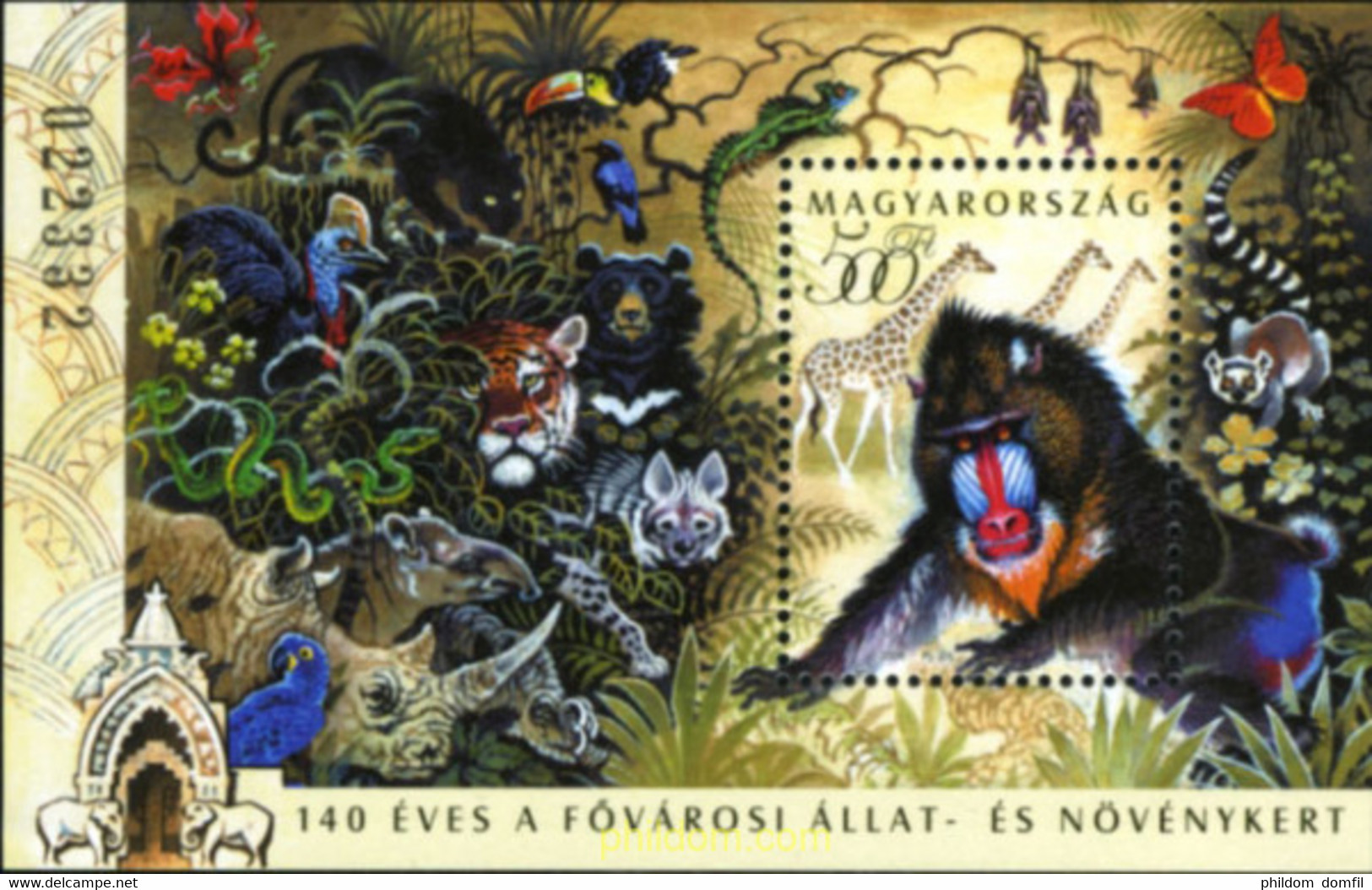 189511 MNH HUNGRIA 2006 140 ANIVERSARIO DEL ZOO Y JARDIN BOTANICO DE BUDAPEST - Usado