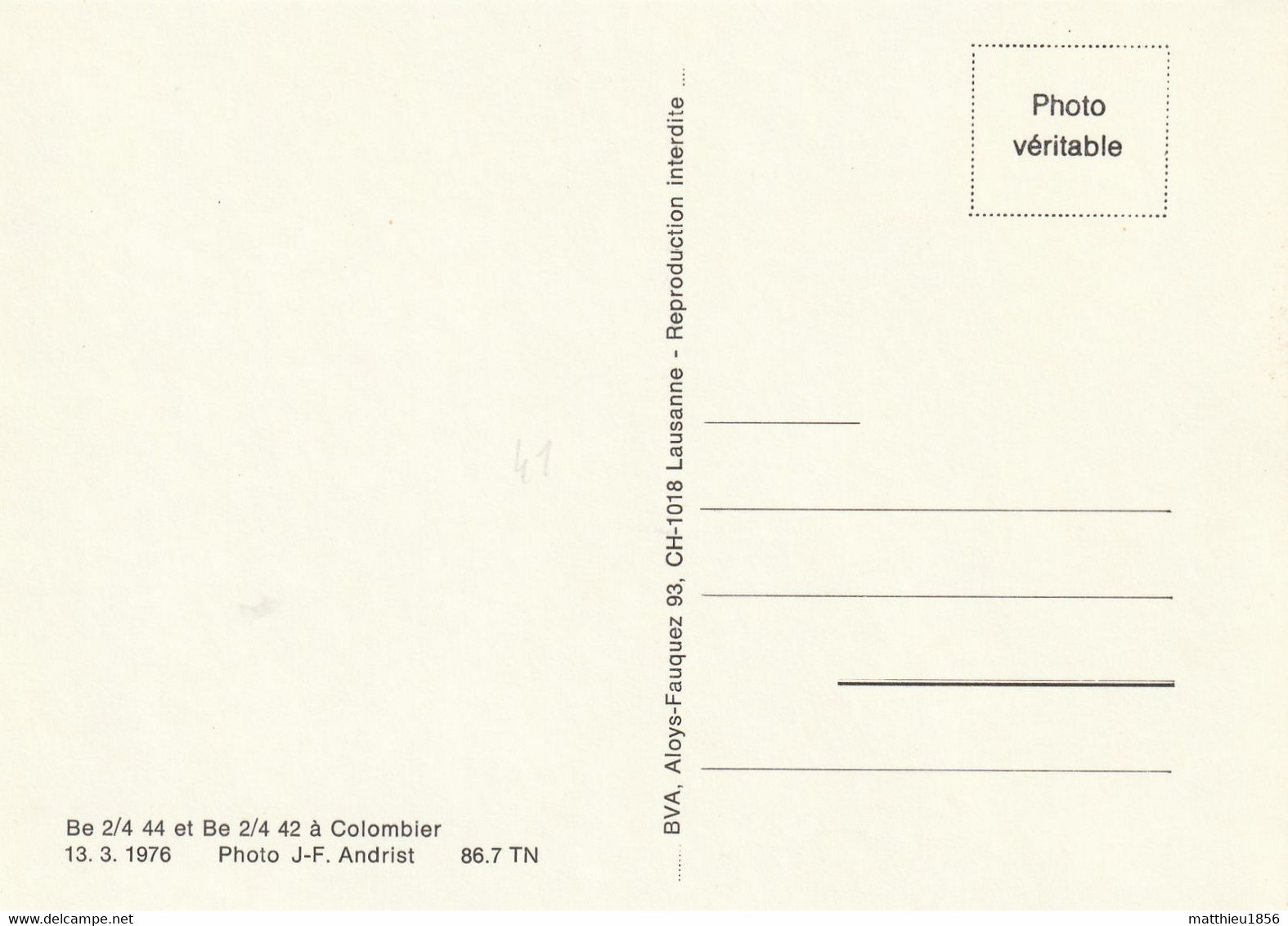 CPM 1976 COLOMBIER (Milvignes Près Neufchâtel) - Tramway Be 2/4 44, Be 2/4 42, Gare Du Tram (A79) - Colombier
