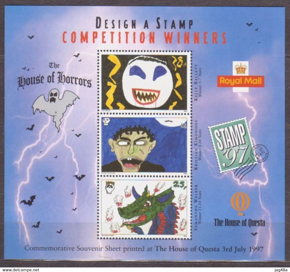 UNITED KINGDOM.  1997/Stamp'97 - Design A Stamp Competition Winners - Sheetlet/unused. - Timbres Personnalisés