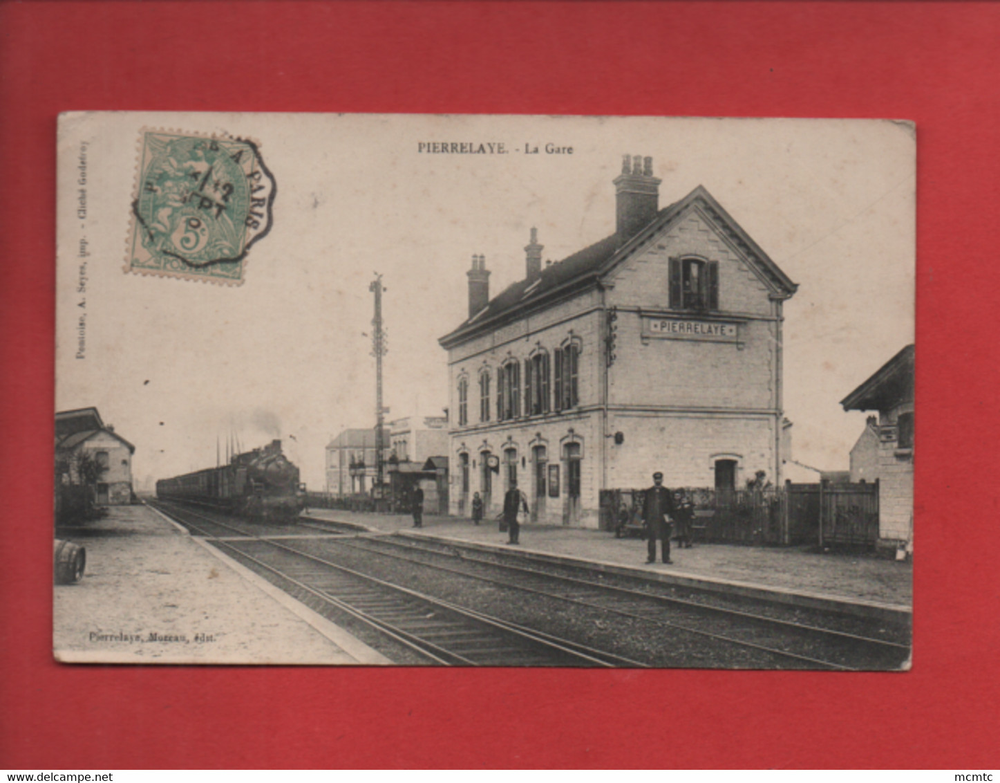 CPA  -  Pierrelaye - La Gare  -( Train , Locomotive ) - Pierrelaye