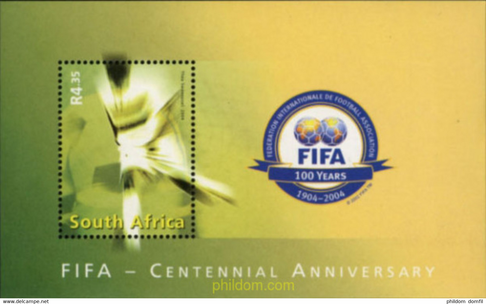 191187 MNH SUDAFRICA 2004 CENTENARIO DE LA FIFA - Oblitérés