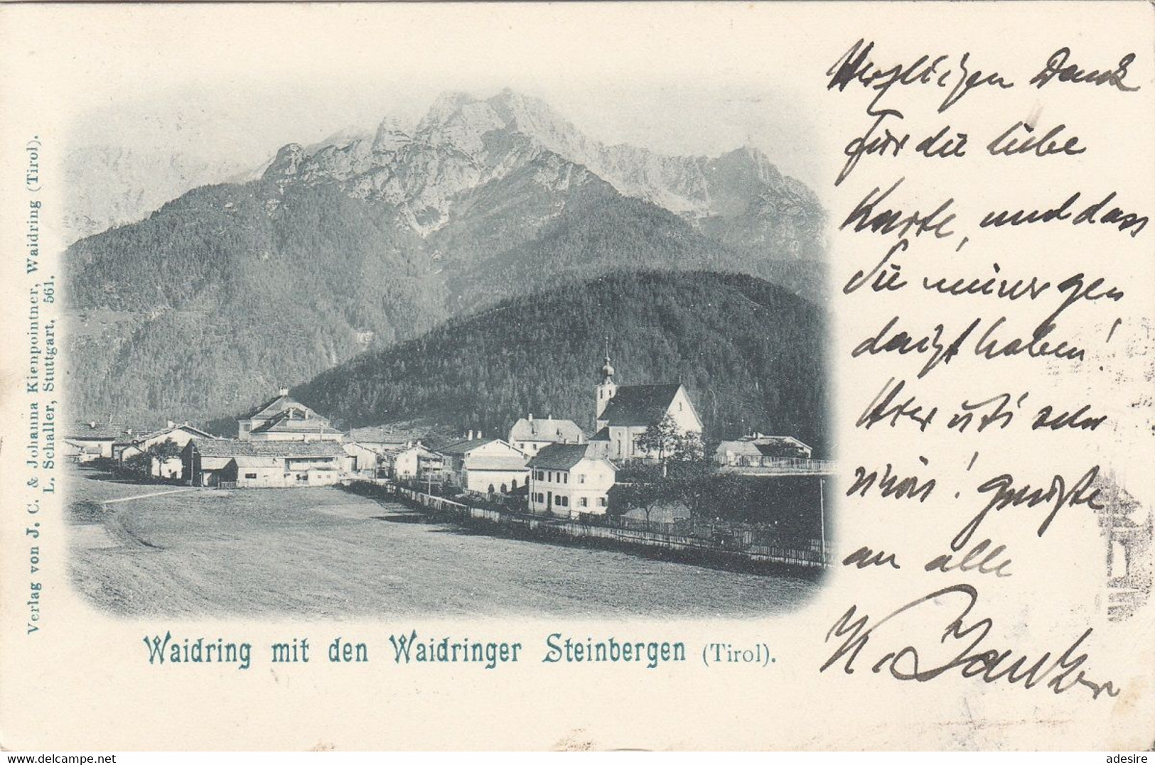 WAIDRING Mit Den Waidringer Steinbergen (Tirol), 2 Kreuzer Marke, Gel.1899 Von Waidring Nach Leoben, Verlag Von J.C. ... - Waidring