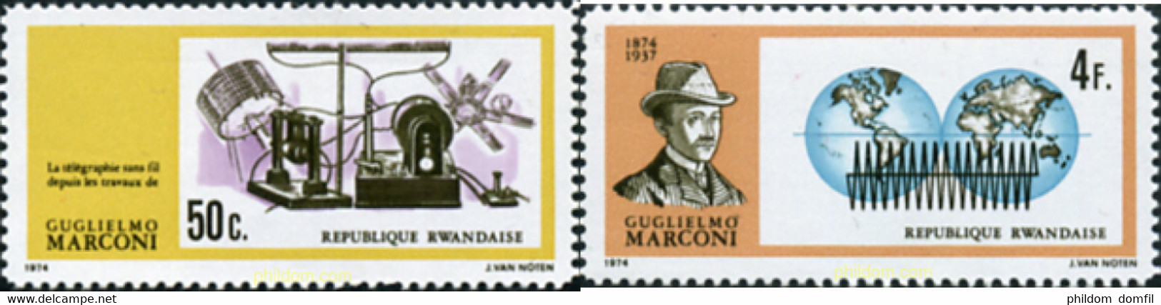 354271 MNH RUANDA 1974 CENTENARIO DEL NACIMIENTO DE MARCONI - 1970-1979