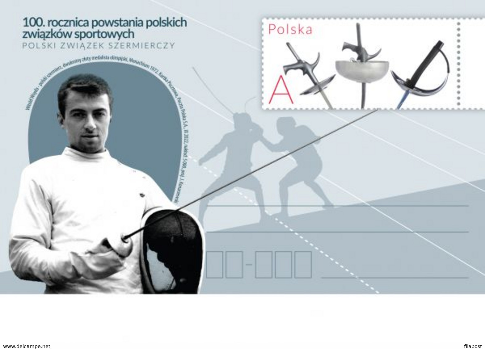 Poland 2022 / 100th Anniversary Of The Polish Sports Association - Fencing, Witold Woyda / Postcard New!!! - Sportler