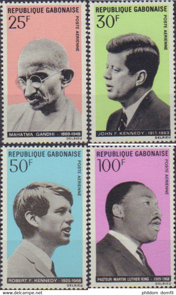 194359 MNH GABON 1969 PERSONAJES - Martin Luther King