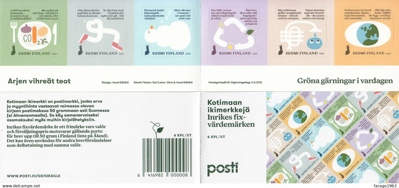 2021 Finland Everyday Green Acts Environment Climate Change Complete Booklet  MNH @  BELOW FACE VALUE - Ungebraucht