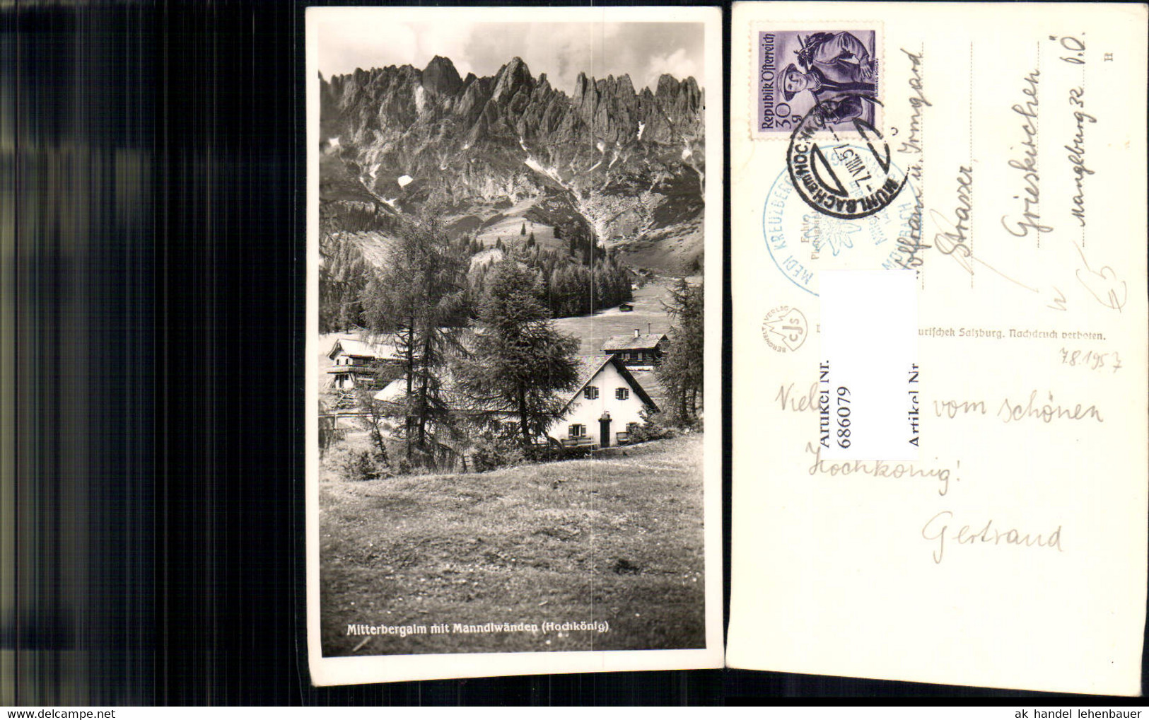 686079 Bischofshofen Mitterbergalm Mühlbach Am Hochkönig N. Grieskirchen - Bischofshofen