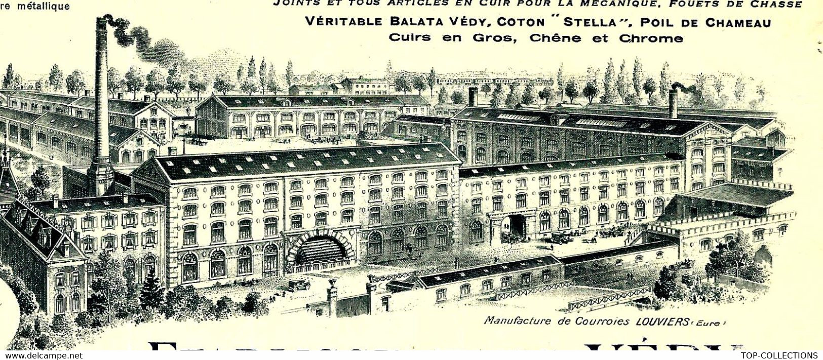 1932 ETS VEDY MANUFACTURE DE COURROIES à Louviers (Eure) ENSEIGNE DES 3 USINES Pour Adadie Papiers Paris B.E.V.SCANS - 1900 – 1949