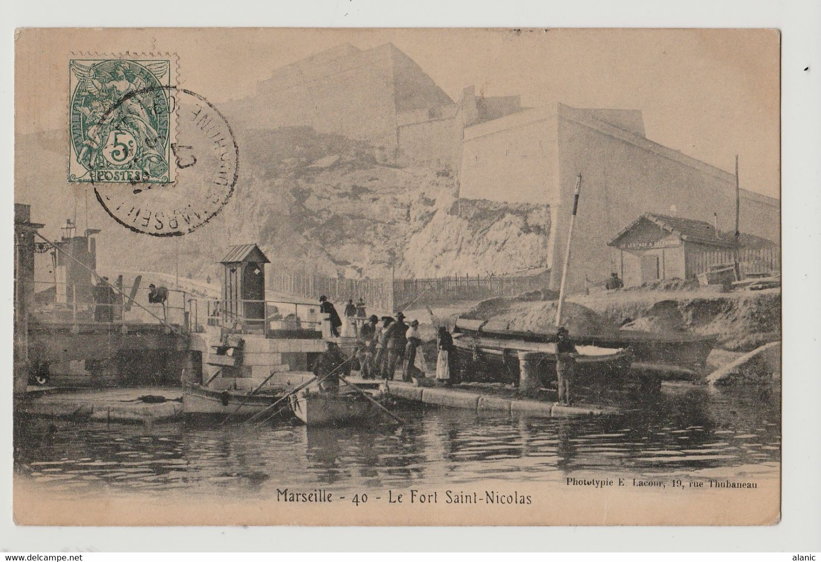 CPA -13 - Marseille - Le Fort Saint - Nicolas -Animée-Circulée1907.BE - Non Classés