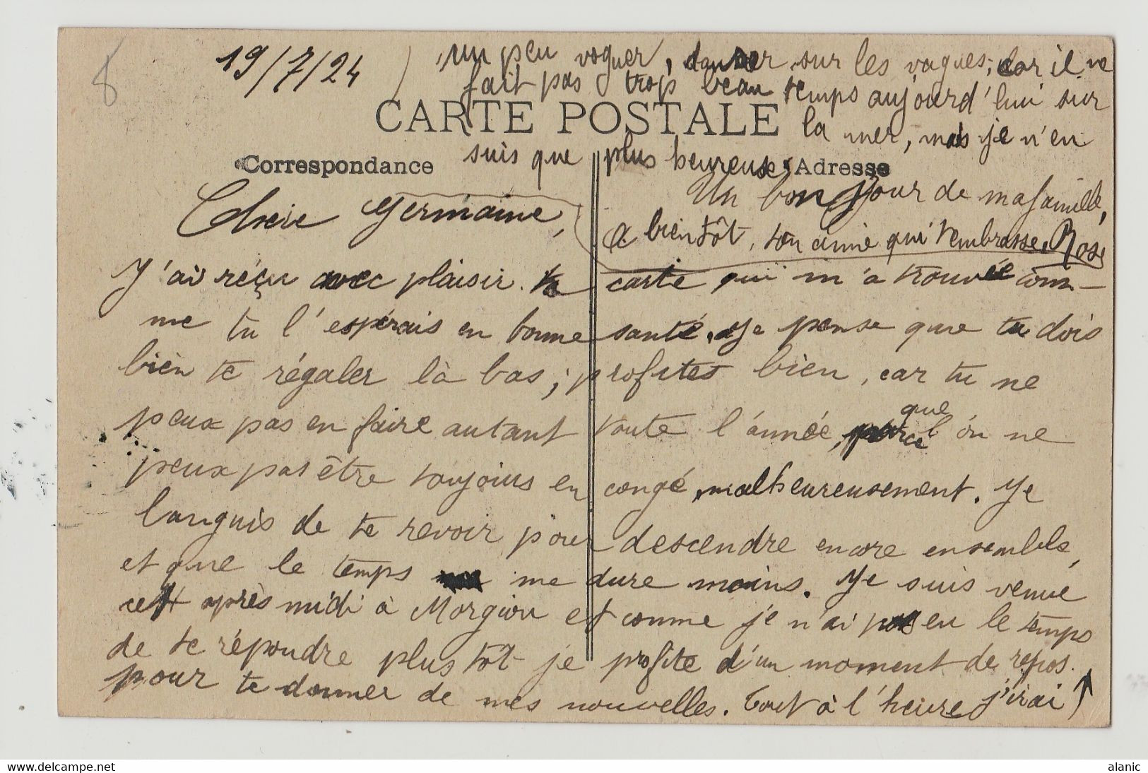 CPA - MORGIOU VUE GENERALE – Circulée  1924 PEU CONNUE - Südbezirke, Mazargues, Bonneveine, Pointe Rouge, Calanque-Felsen