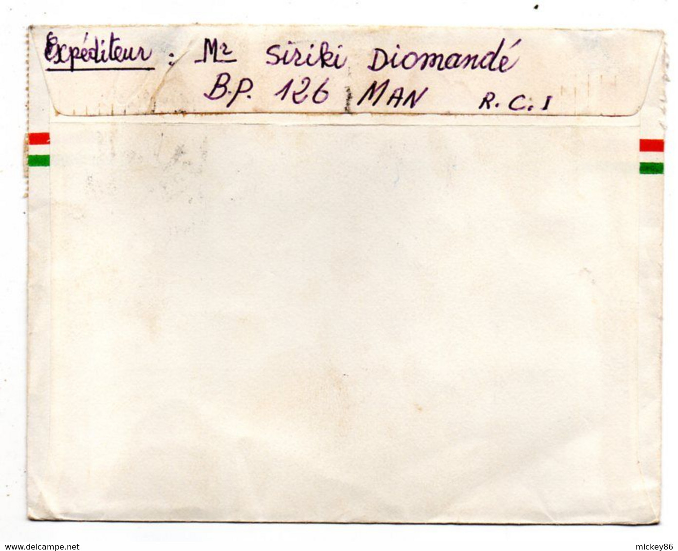 Côte D'Ivoire -1968 - Lettre MAN   Pour Besançon-25--tp Divers   Sur Lettre....cachet......à Saisir - Costa D'Avorio (1960-...)