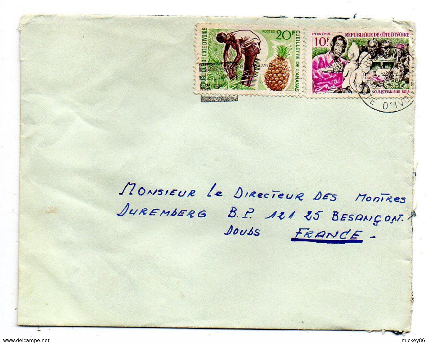 Côte D'Ivoire -1968 - Lot De 4 Lettres  Pour Besançon-25--tp Divers   Sur Lettre....cachet......à Saisir - Costa D'Avorio (1960-...)