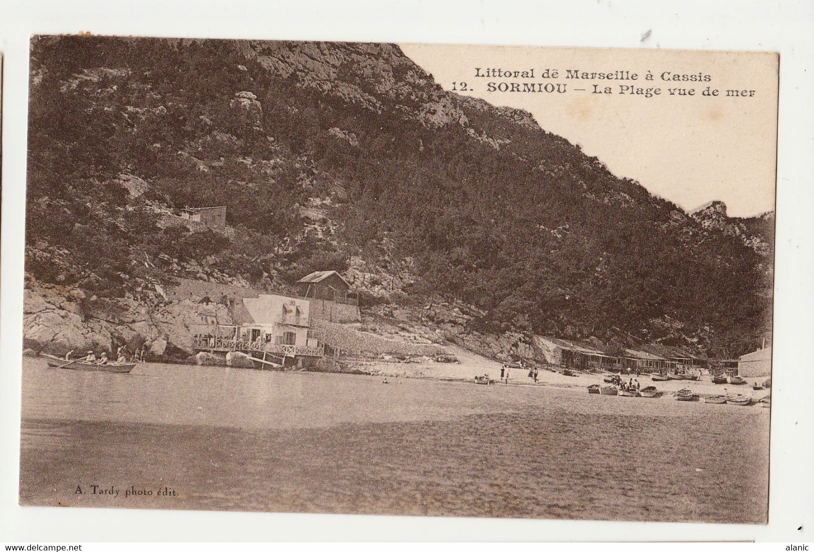 CPA - SORMIOU....BOUCHES Du RH.....la Plage Vue De Mer. Animée..... - Circulée 1928 -BE- - Quartiers Sud, Mazargues, Bonneveine, Pointe Rouge, Calanques