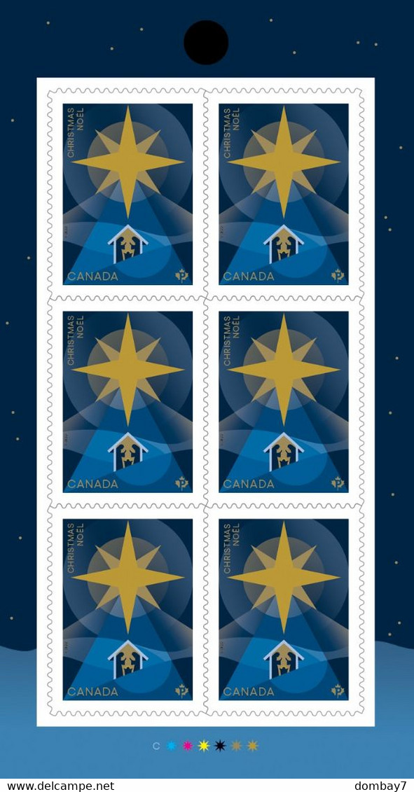 Qc. STAR OF BETHLEHEM = NATIVITY = CHRISTMAS = Descriptive BACK Booklet Page Of 6 Stamps MNH Canada 2022 - Unused Stamps