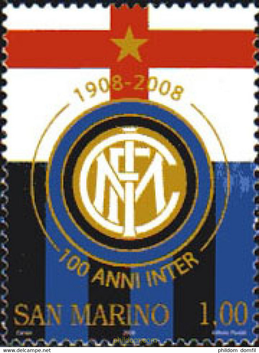 220120 MNH SAN MARINO 2008 CENTENARIO DEL FUTBOL CLUB DE MILAN - Used Stamps