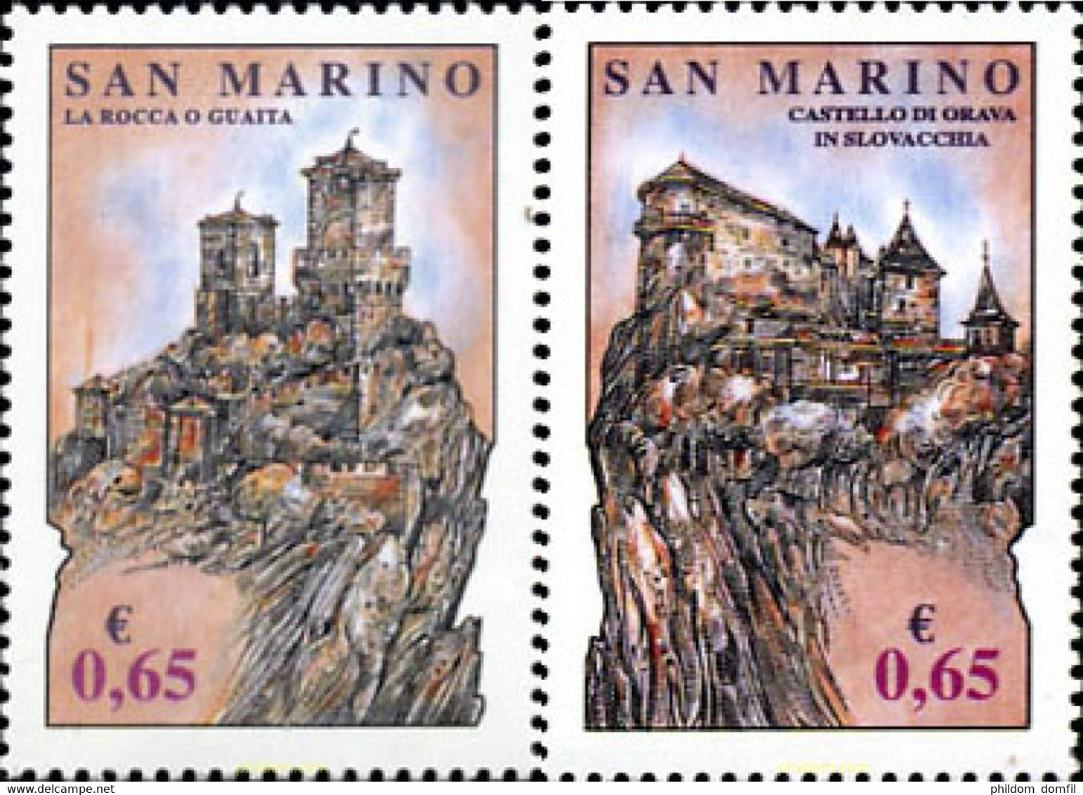 220124 MNH SAN MARINO 2007 FORTALEZAS DE SAN MARINO - Usados