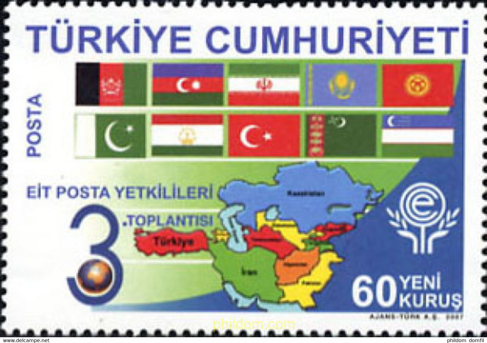 220998 MNH TURQUIA 2007 3ª COMFERENCIA DE AUTORIDADES POSTALES - Collections, Lots & Series