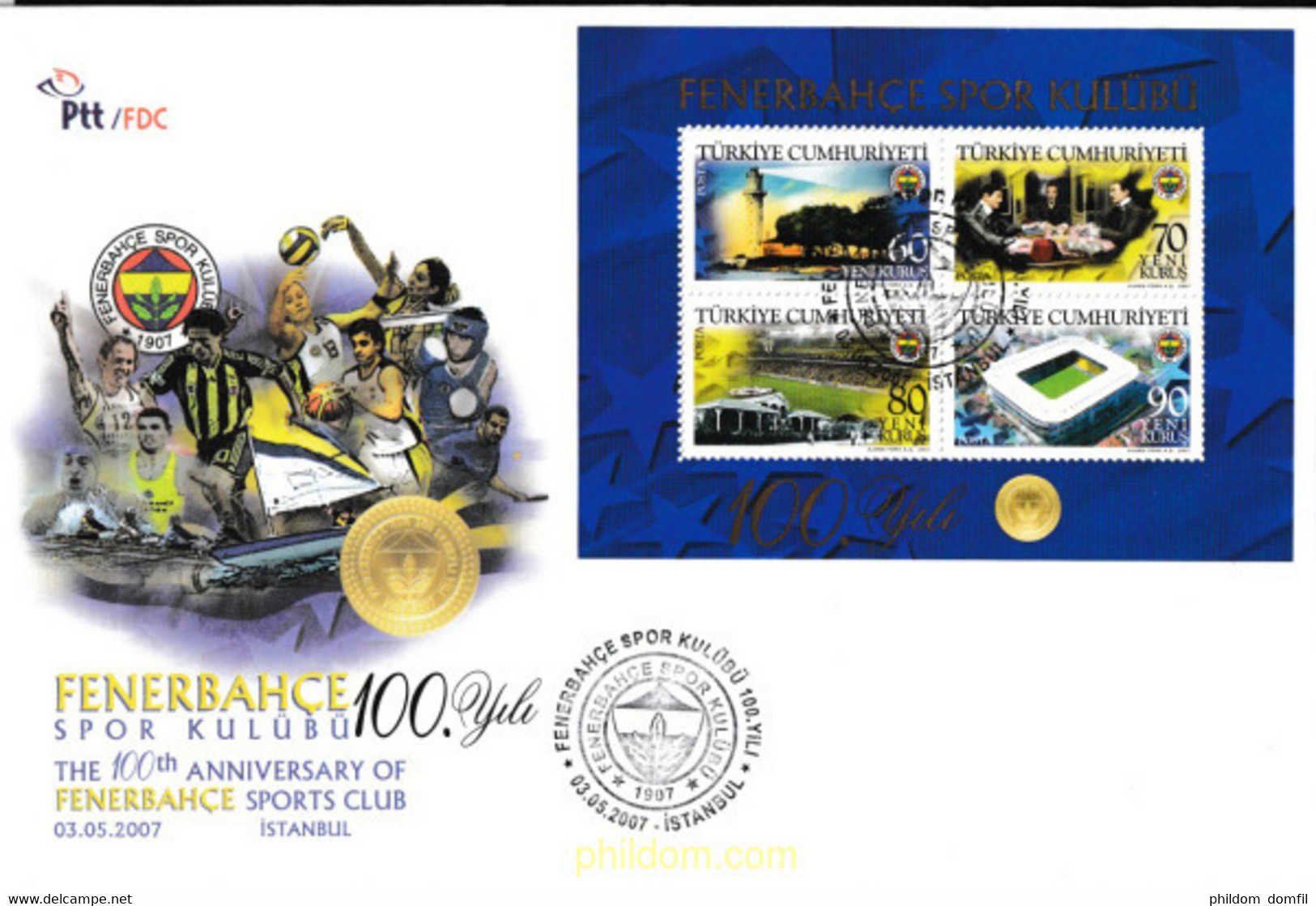 470698 MNH TURQUIA 2007 CENTENARIO DEL CLUB DEPORTIVO FENERBAHCE - Collezioni & Lotti