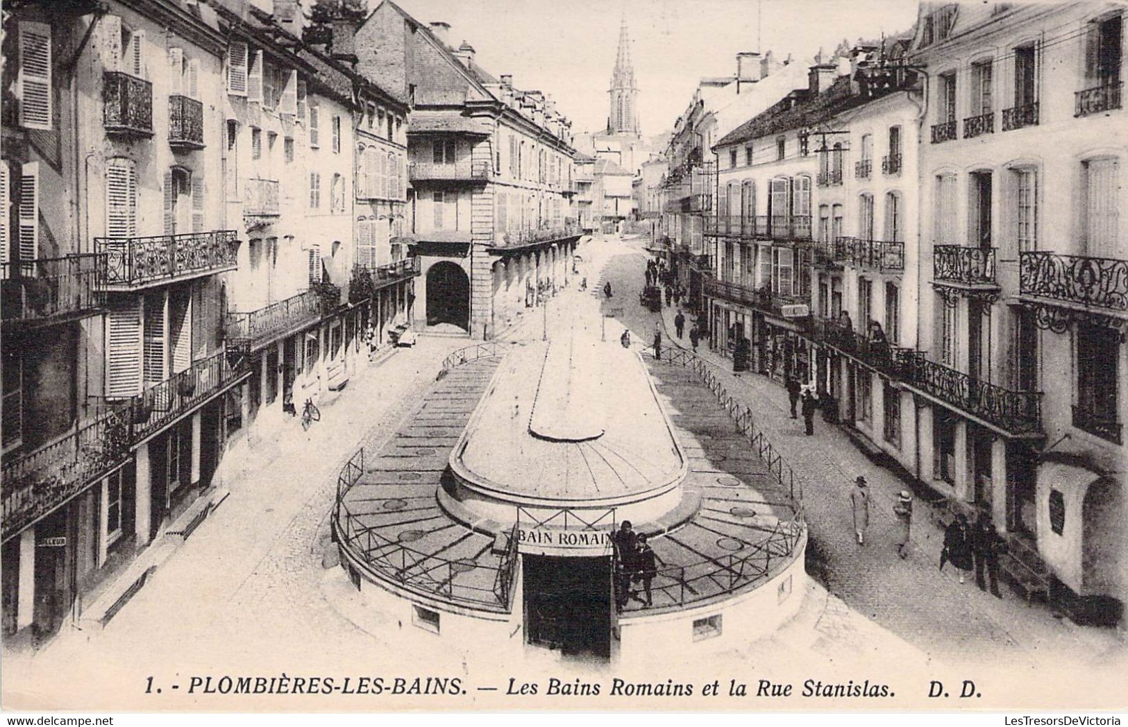 CPA FRANCE - 88 - PLOMBIERES LES BAINS - Les Bains Romains Et La Rue Stanislas - DD - Plombieres Les Bains