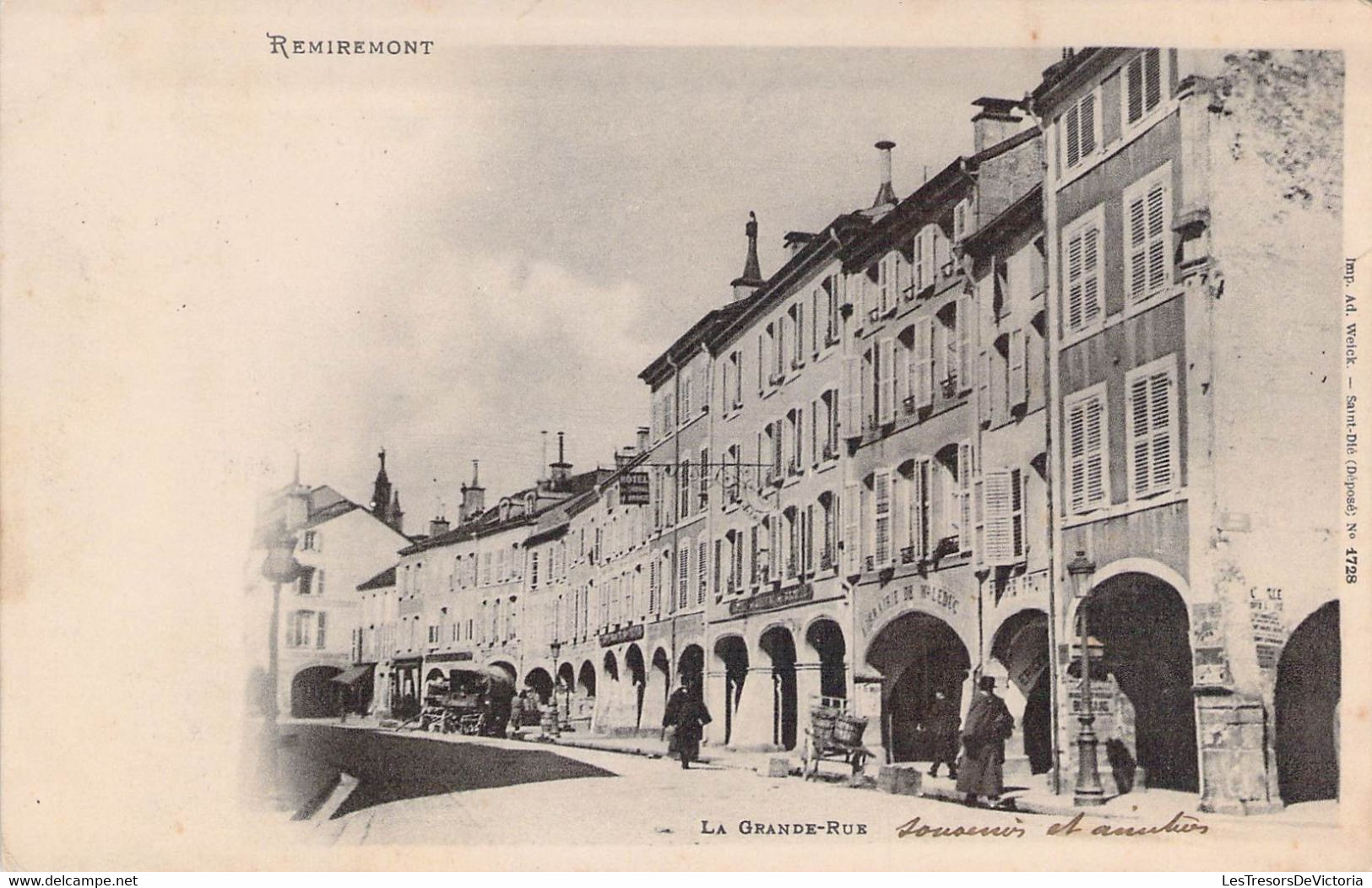 CPA FRANCE - 88 - Remiremont - La Grande Rue - Animée - Précurseur - Dos Non Divisé - Remiremont