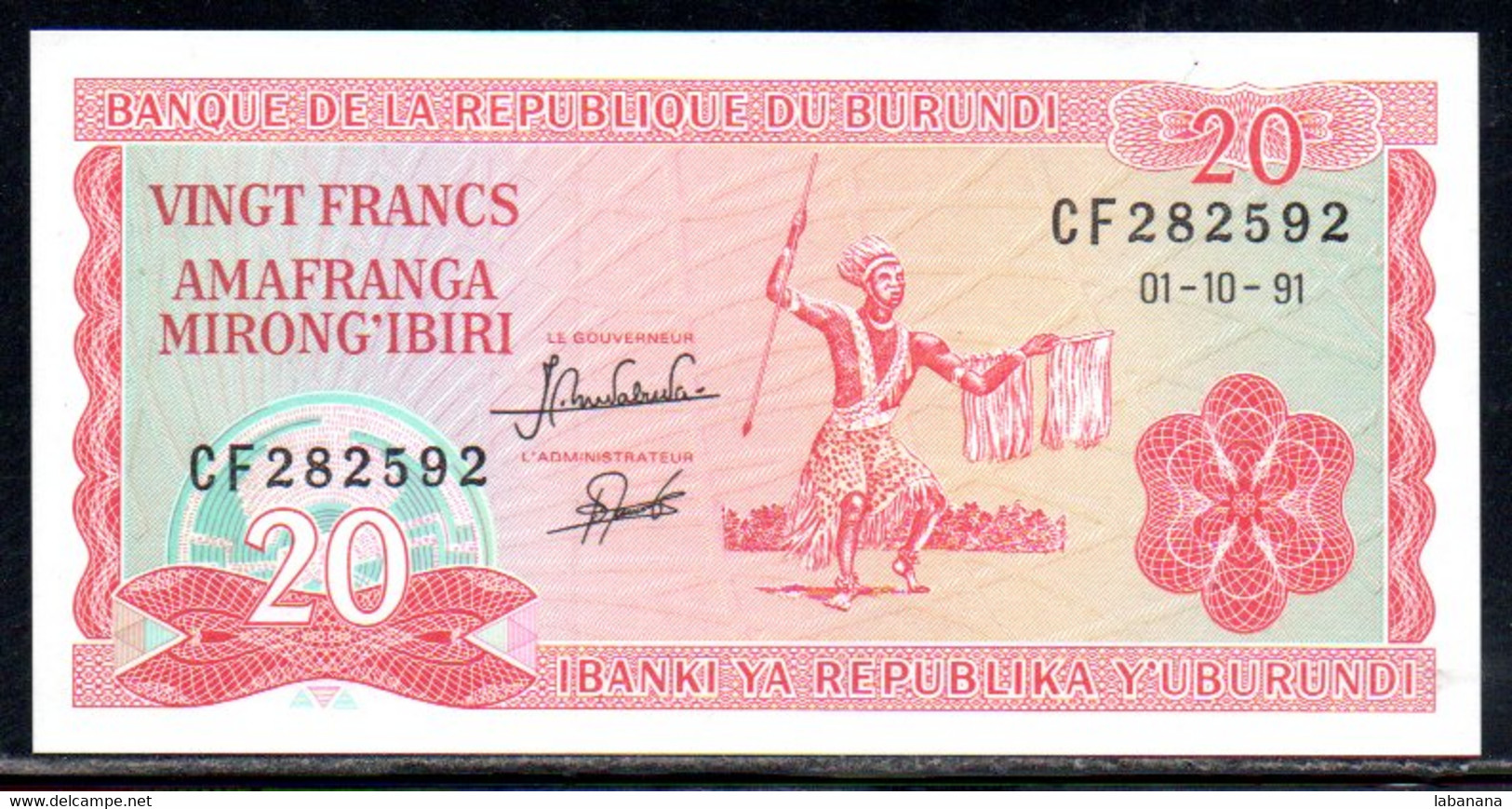 659-Burundi 20fr 1991 CF282 Neuf/unc - Burundi