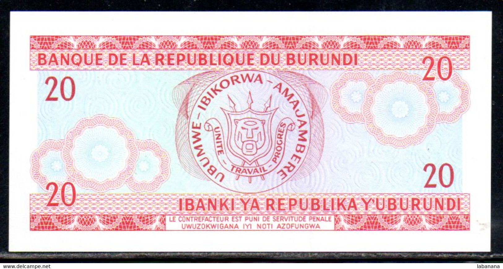 659-Burundi 20fr 1991 CF282 Neuf/unc - Burundi