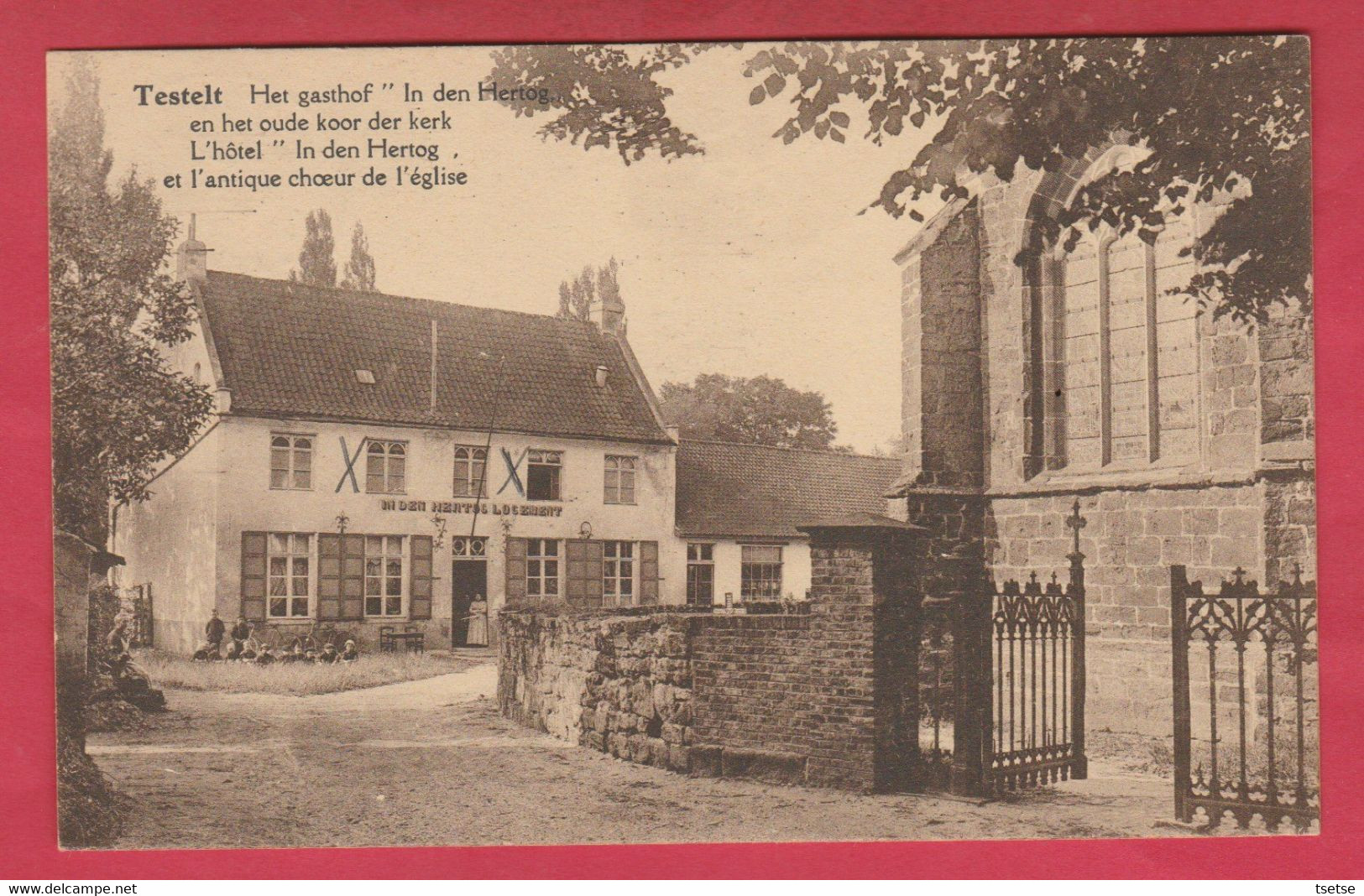 Testelt - Het Gasthof " In Den Hertog " En Het Oude Koor Der Kerk - 1930 ( Verso Zien ) - Scherpenheuvel-Zichem