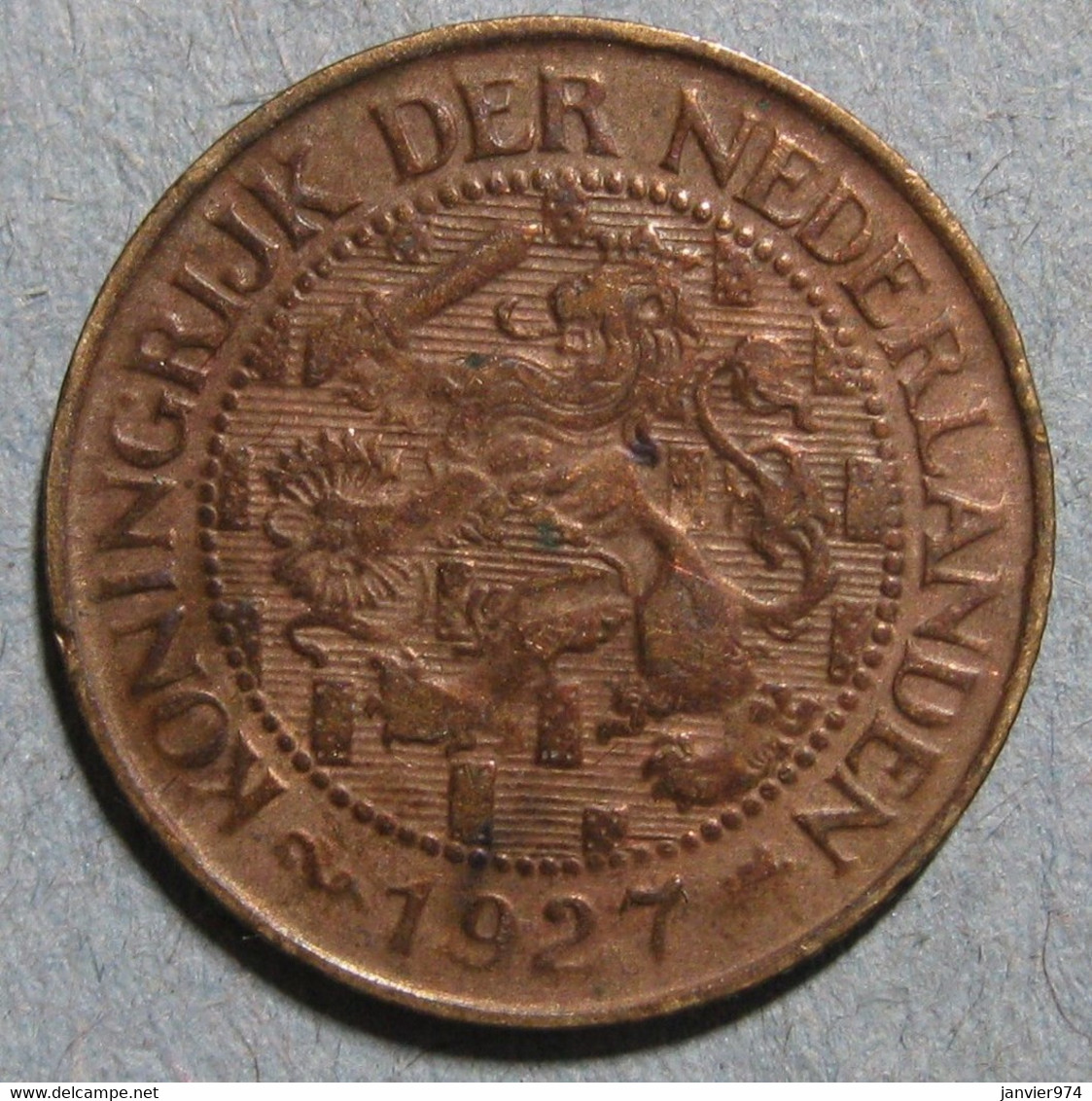 Pays-Bas, 1/2 Cent 1901, WILHELMINA I. Bronze. KM# 109 - 0.5 Centavos