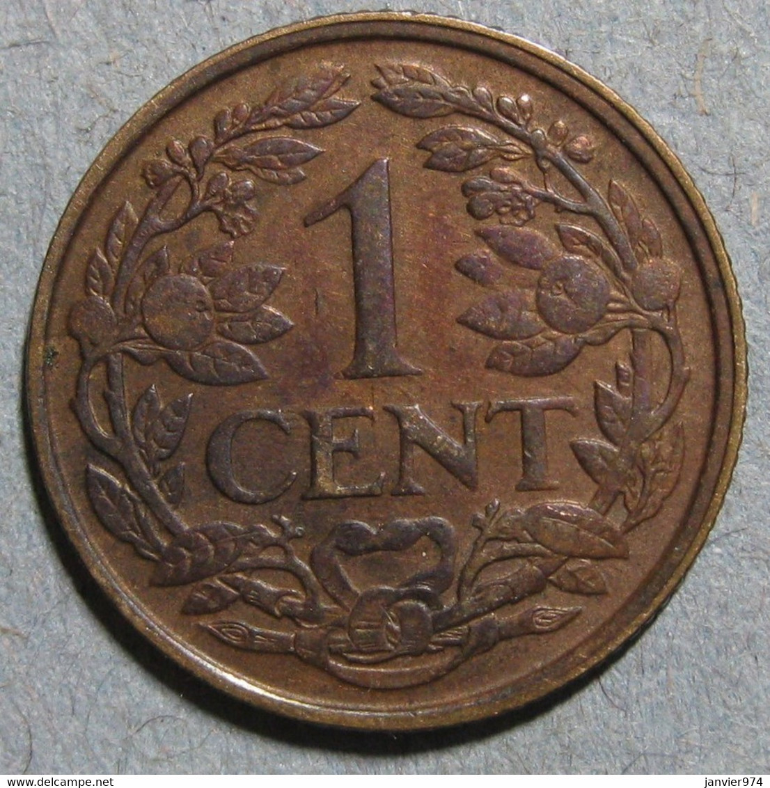 Pays-Bas, 1/2 Cent 1901, WILHELMINA I. Bronze. KM# 109 - 0.5 Cent