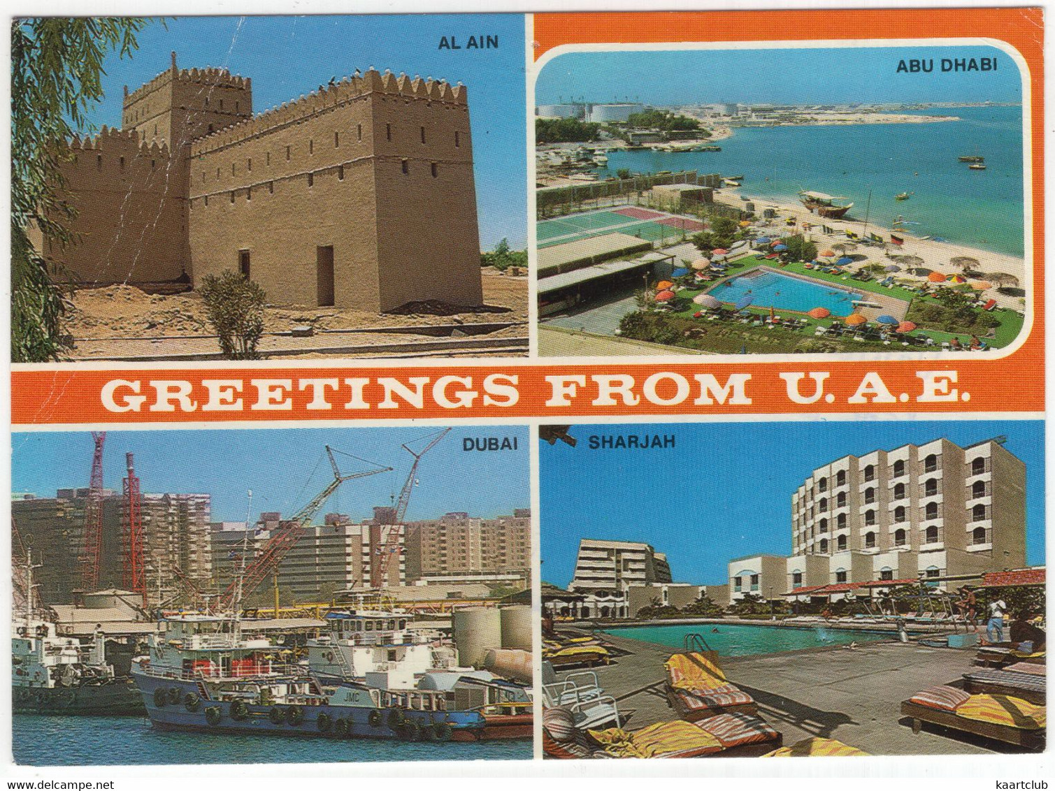 Greetings From U.A.E. - Al Ain, Swimmingpool Abu Dhabi & Sharjah, Dubai Harbour  - (U.A.E.) - Emiratos Arábes Unidos