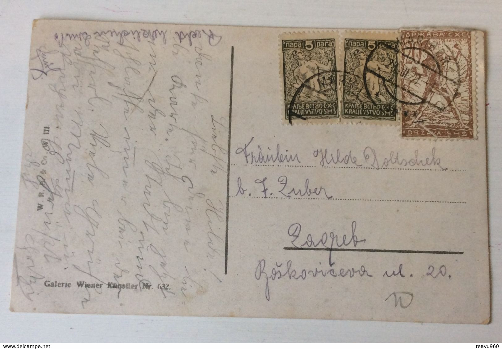 OLD POSTCARD Illustrators - Signed: Zatzka ,MÄDCHEN LADY DES MÄDCHENS KLAGE,GALERIE WISNER KÜ NSTLER  Nr.632. AK 1920 - Zatzka