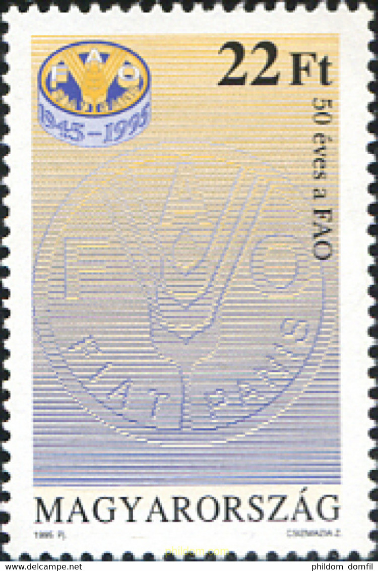 297944 MNH HUNGRIA 1995 50 ANIVERSARIO DE LA FAO (ORGANIZACION PARA LA ALIMENTACION Y LA AGRICULTURA) - Contre La Faim