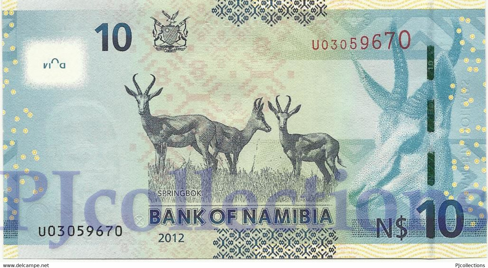 NAMIBIA 10 DOLLARS 2012 PICK 11a UNC - Namibië