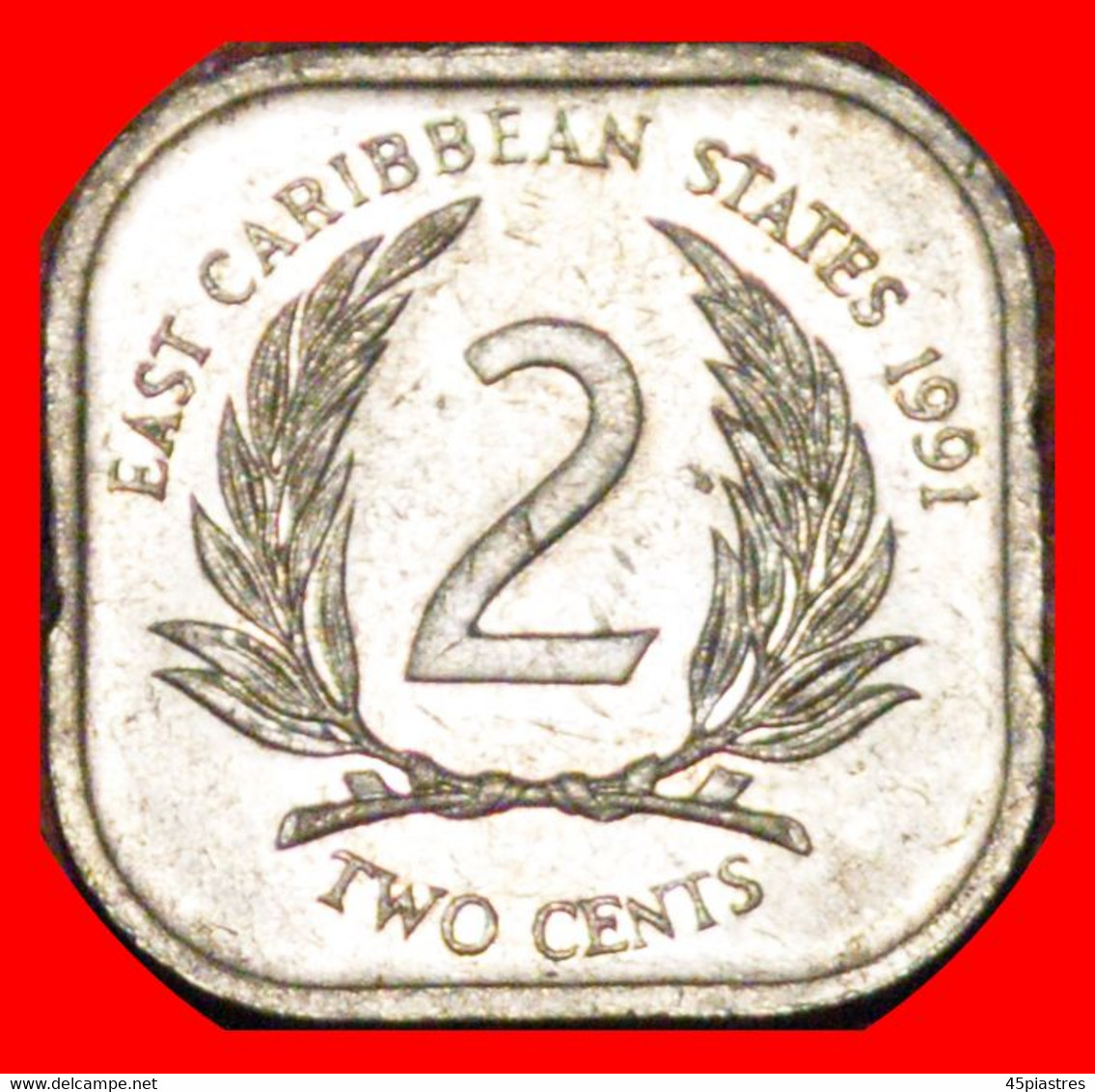 * GREAT BRITAIN (1981-2000): EAST CARIBBEAN STATES ★ 2 CENTS 1991 MINT LUSTRE QUADRANGULAR!★LOW START ★ NO RESERVE! - Caraïbes Orientales (Etats Des)