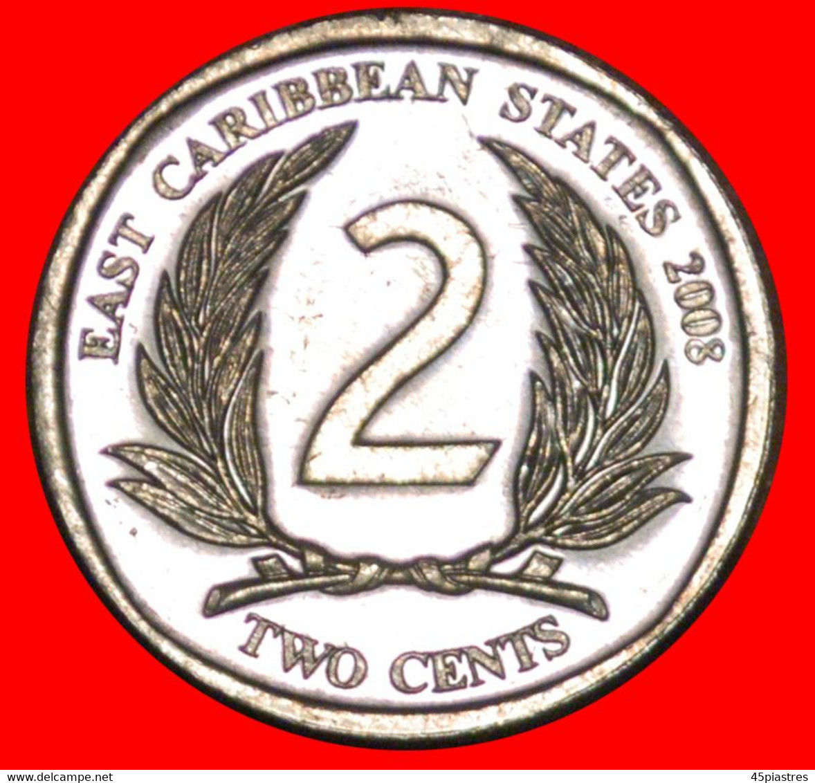 * ROUND (2002-2011): EAST CARIBBEAN STATES ★ 2 CENTS 2008 DISCOVERY COIN MINT LUSTRE!★LOW START ★ NO RESERVE! - East Caribbean States