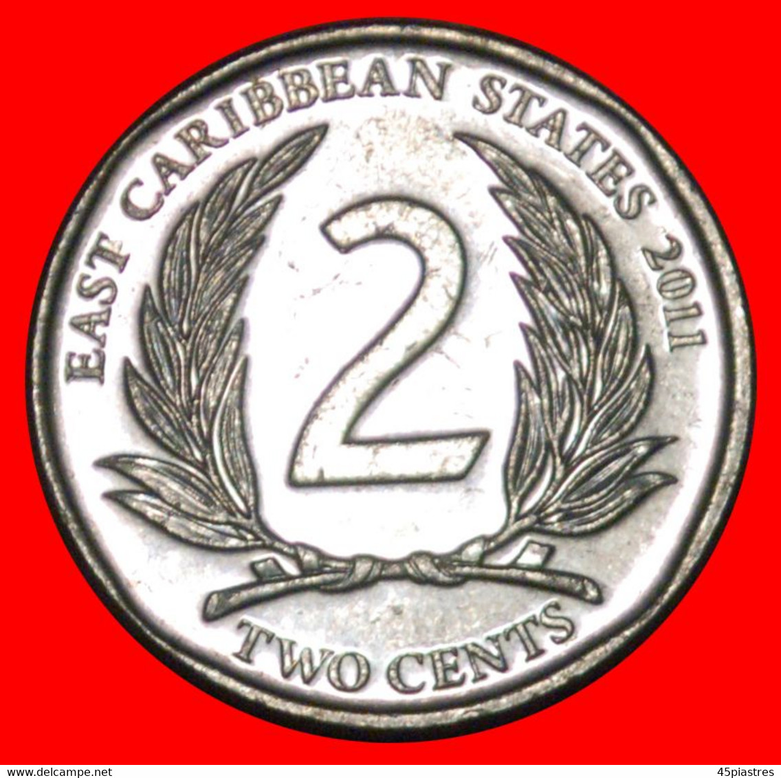 * ROUND (2002-2011): EAST CARIBBEAN STATES ★ 2 CENTS 2011 DISCOVERY COIN MINT LUSTRE!★LOW START ★ NO RESERVE! - Caraibi Orientali (Stati Dei)