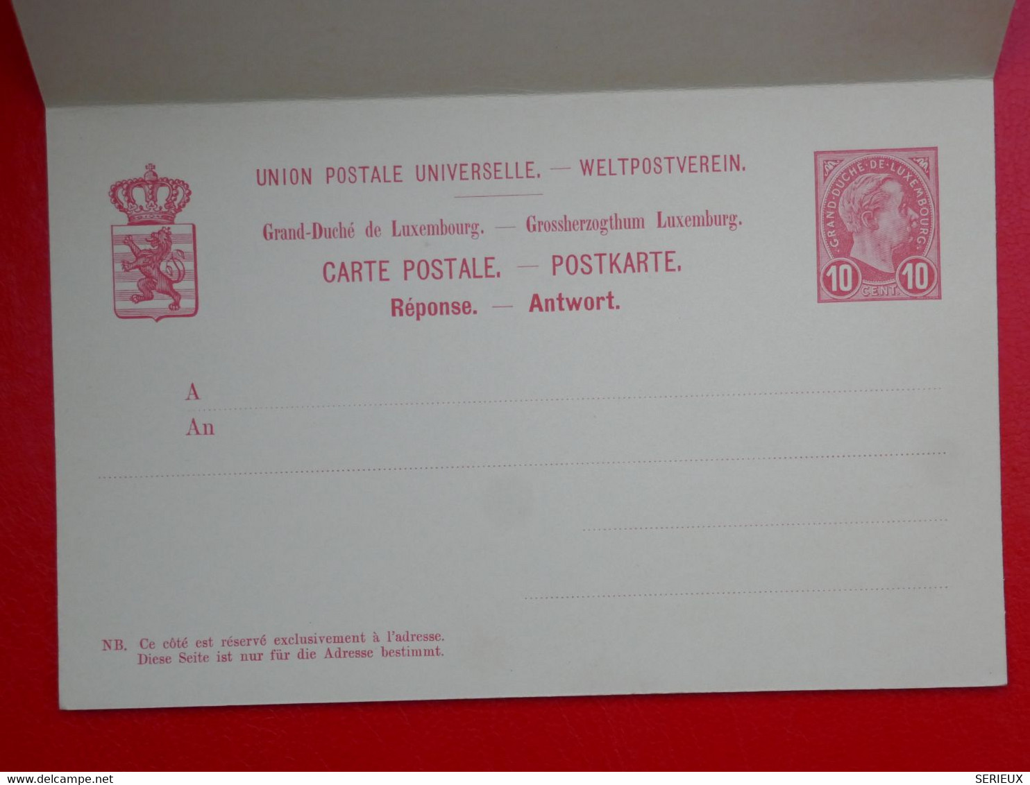 BI 9 LUXEMBOURG  BELLE  CARTE DOUBLE 1900  +AFFRANC. INTERESSANT++. - Stamped Stationery