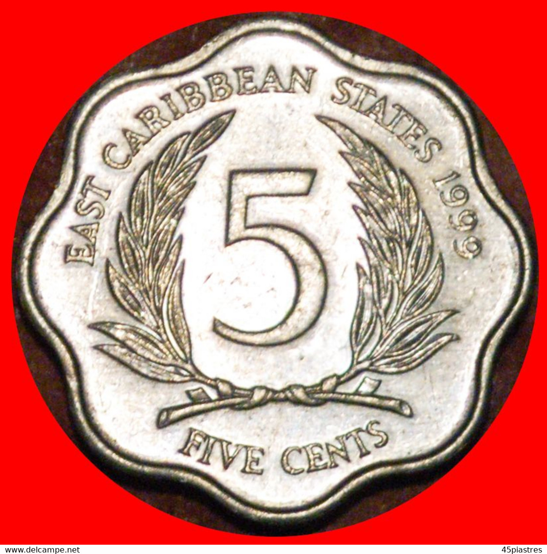 * GREAT BRITAIN (1981-2000): EAST CARIBBEAN STATES ★ 5 CENTS 1999 SCALLOPED MINT LUSTRE! ★LOW START ★ NO RESERVE! - Ostkaribischer Staaten