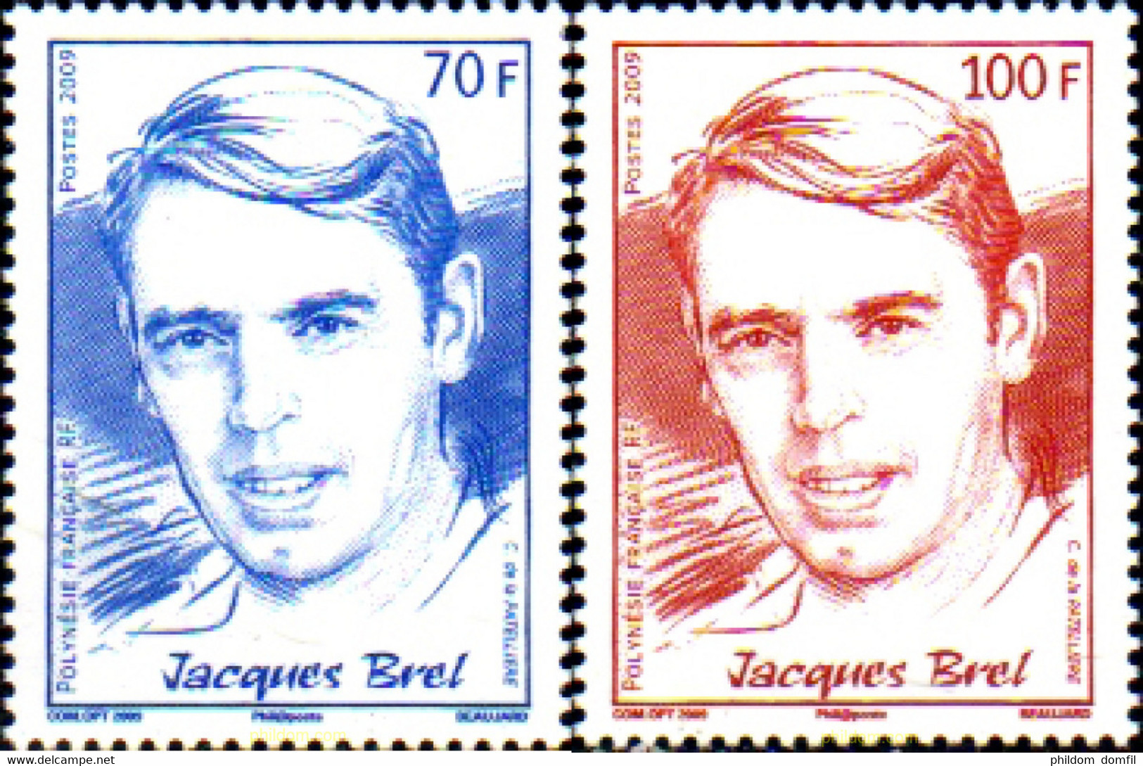 231234 MNH POLINESIA FRANCESA 2009 JACQUES BREL - COMPOSITOR - Gebraucht