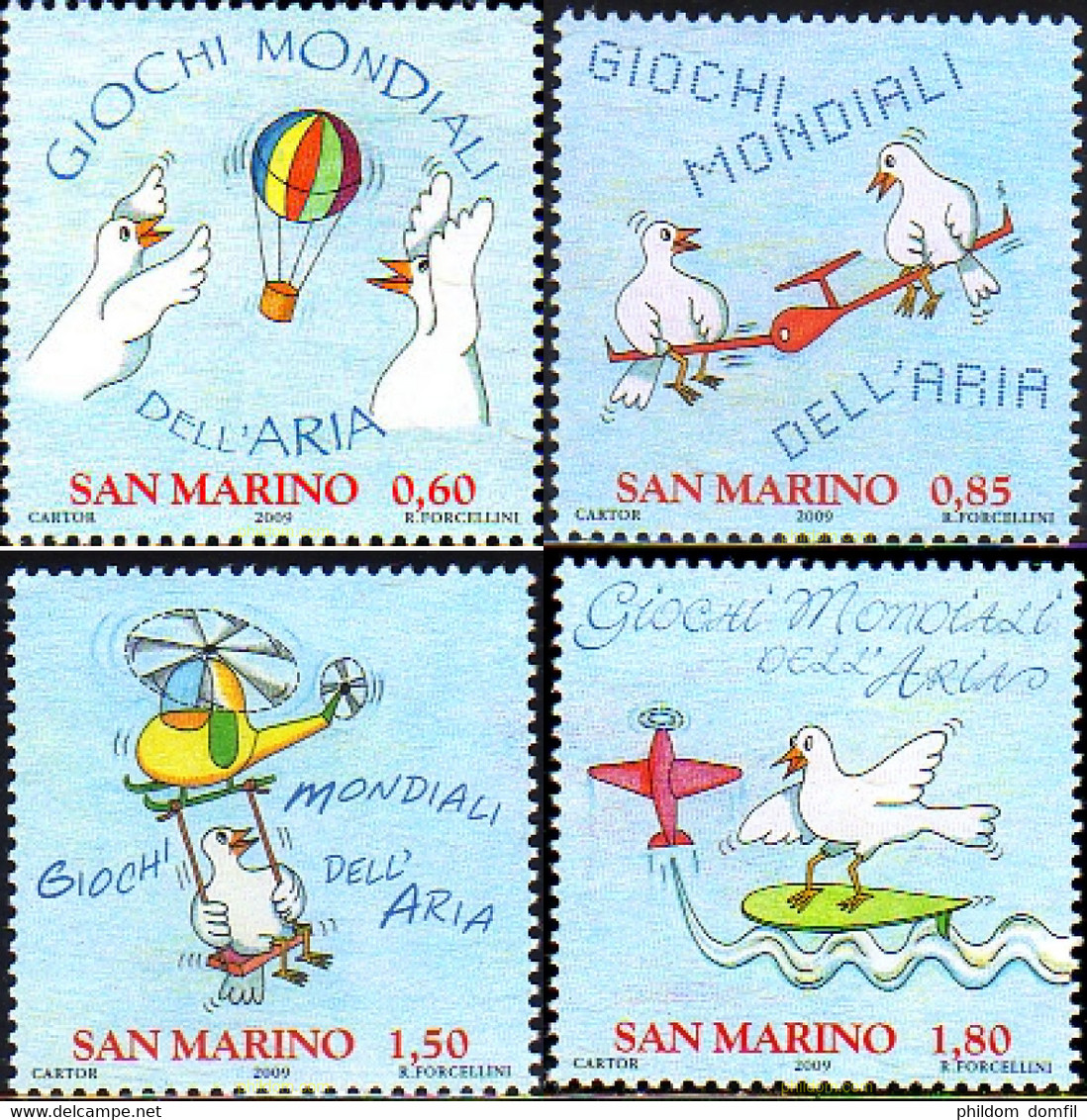 231500 MNH SAN MARINO 2009 JUEGOS DEPORTIVOS AEREOS 2009 EN TURIN - Gebruikt